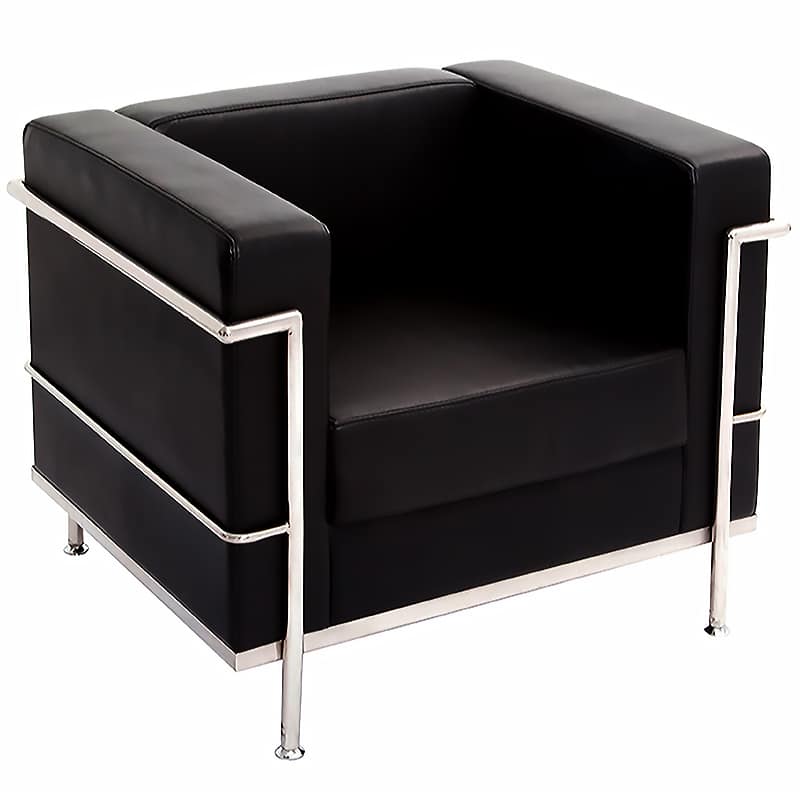 Leatherette Office Sofa With Metal Frame