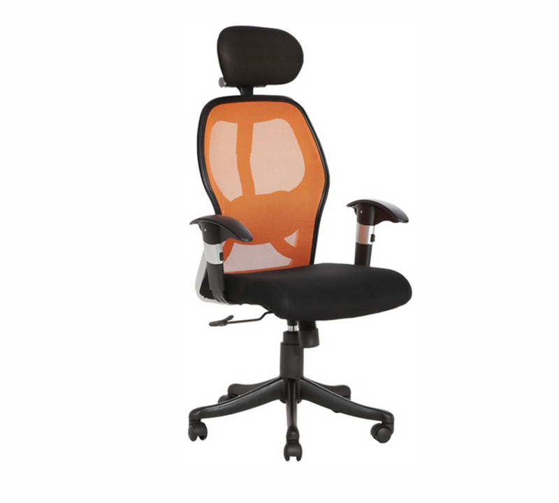 Executive Chair with Headrest & Height Adjustable Nylon Wheel Base