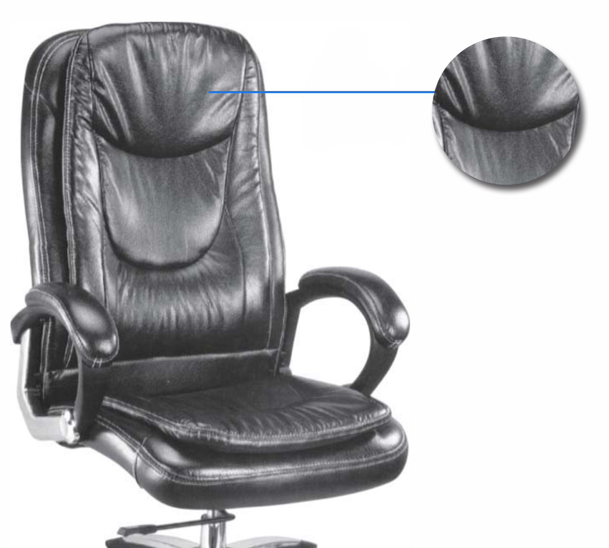 High Back Director Office Chair with Height Adjustable Aluminum Base