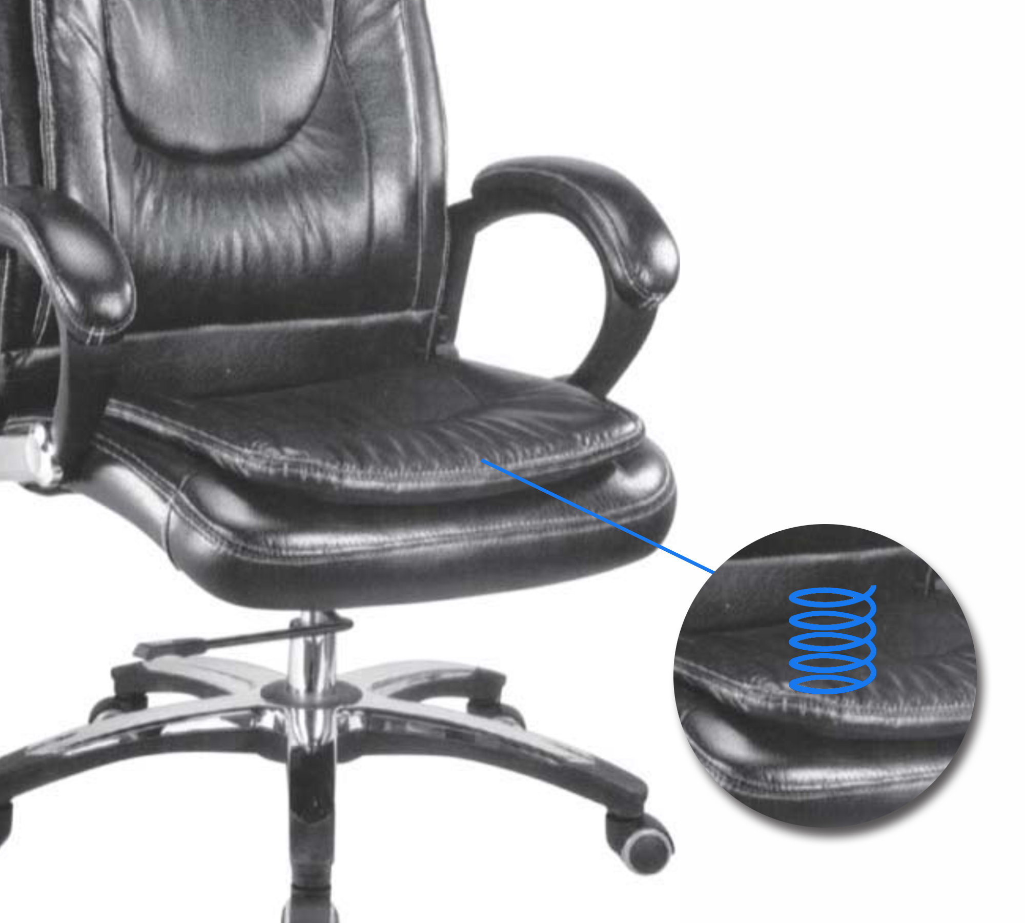 High Back Director Office Chair with Height Adjustable Aluminum Base