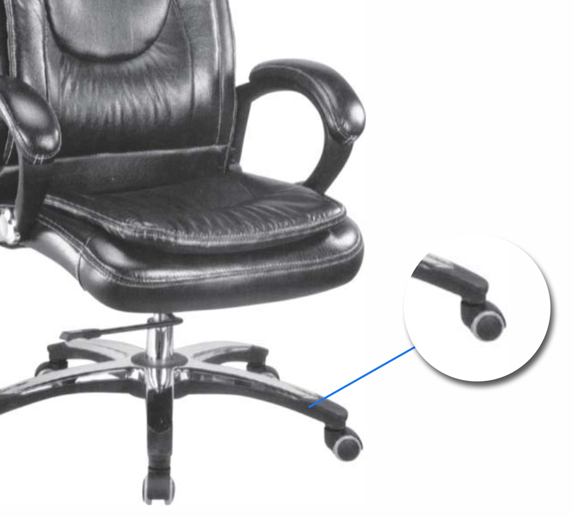 High Back Director Office Chair with Height Adjustable Aluminum Base