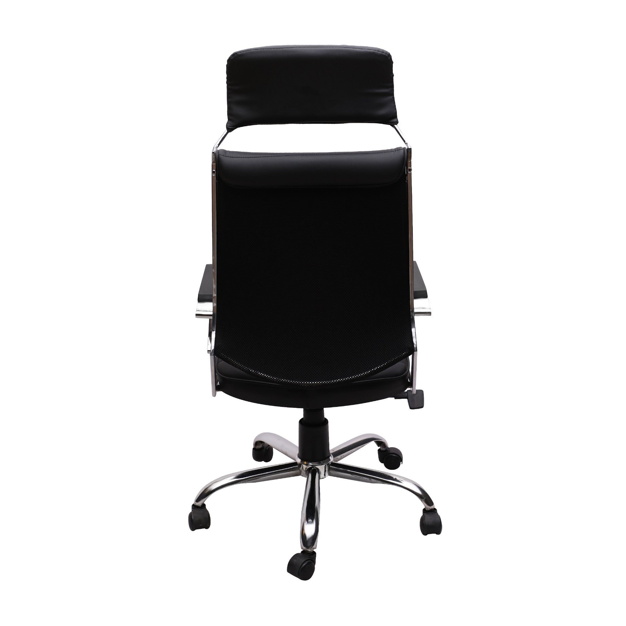 High Back Office Director Chair with Headrest & Chrome Base