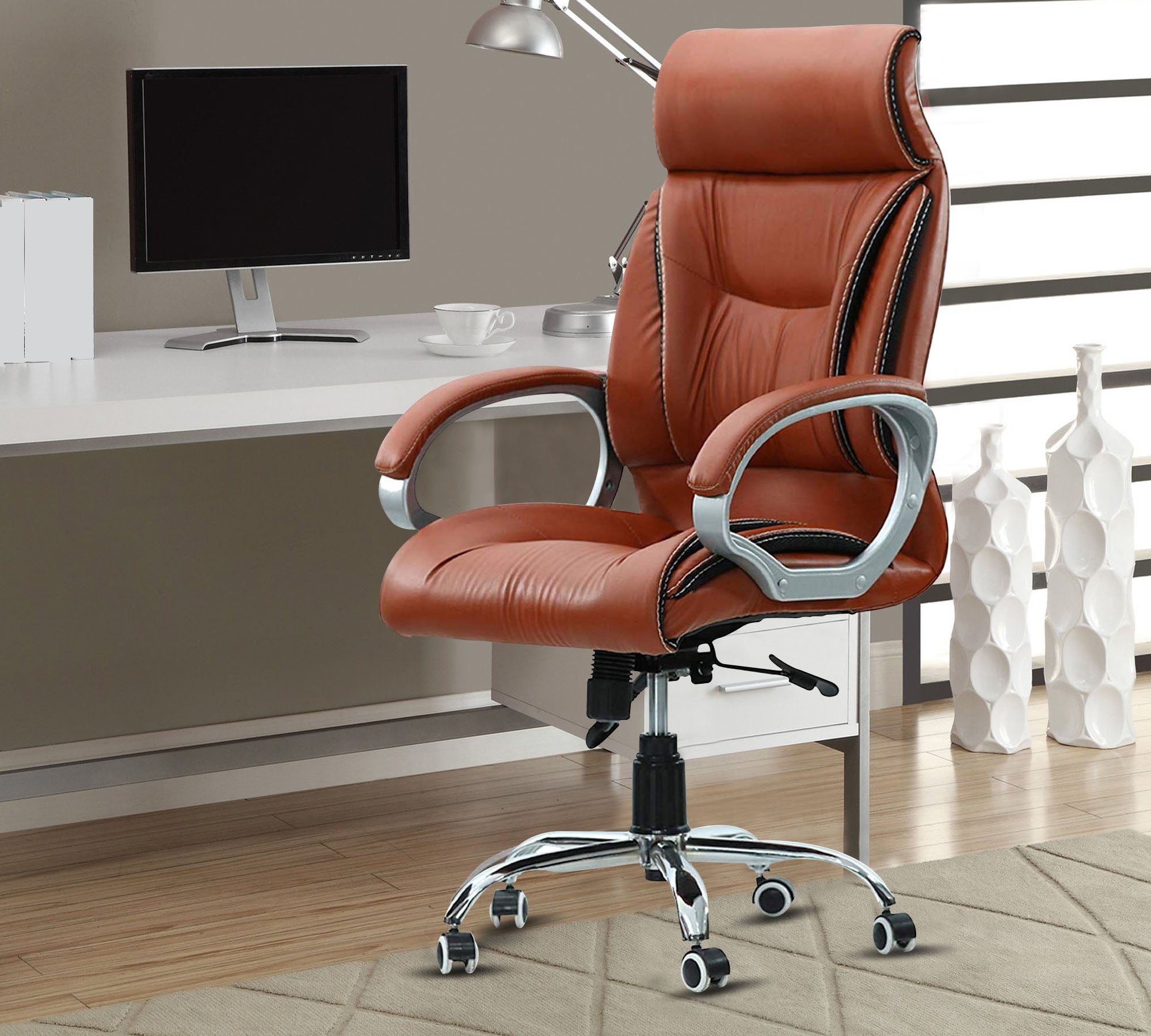 High Back Director Office Chair with Chrome Base