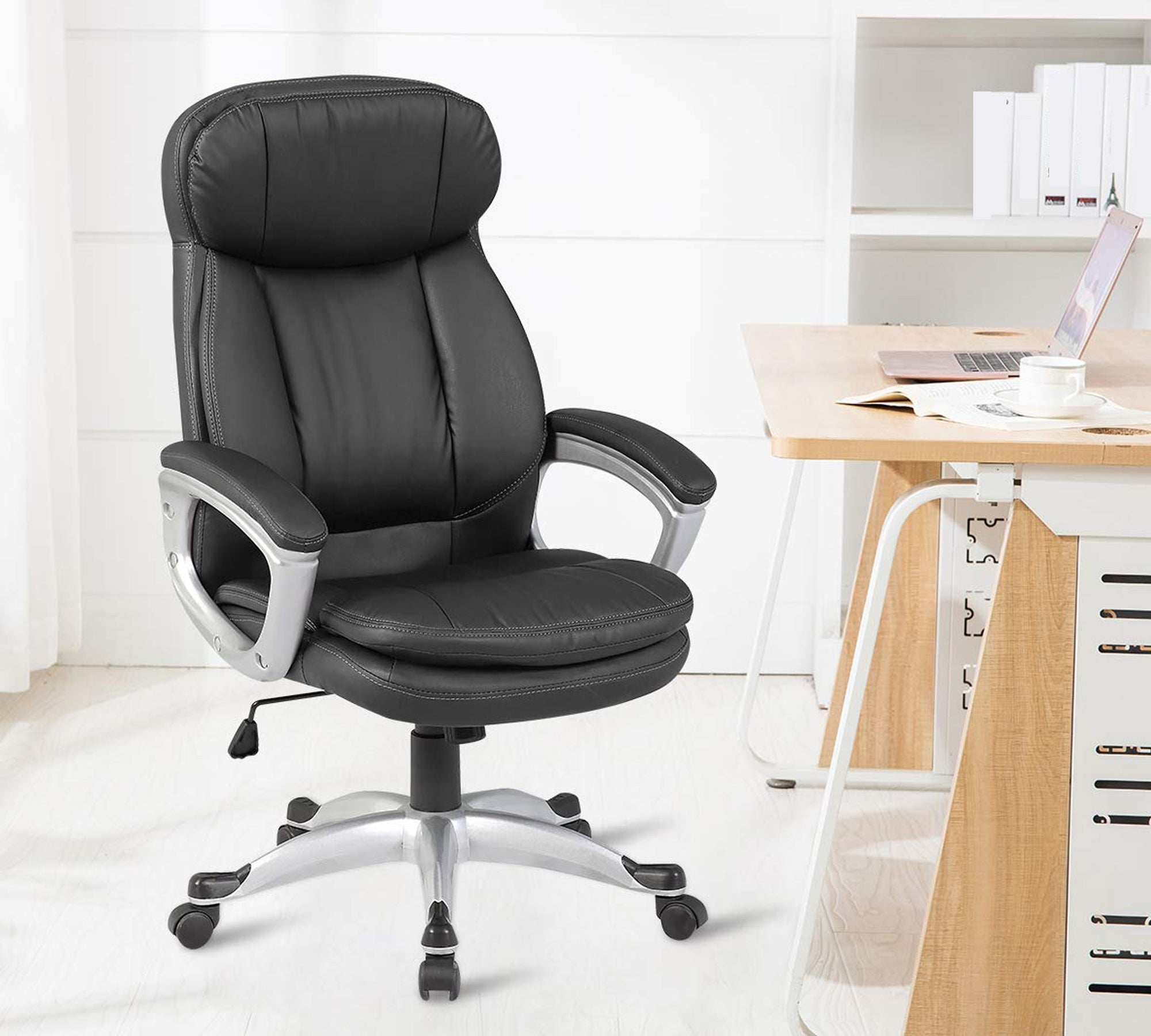 Comfortable Director Chair with Height Adjustable Aluminum Base