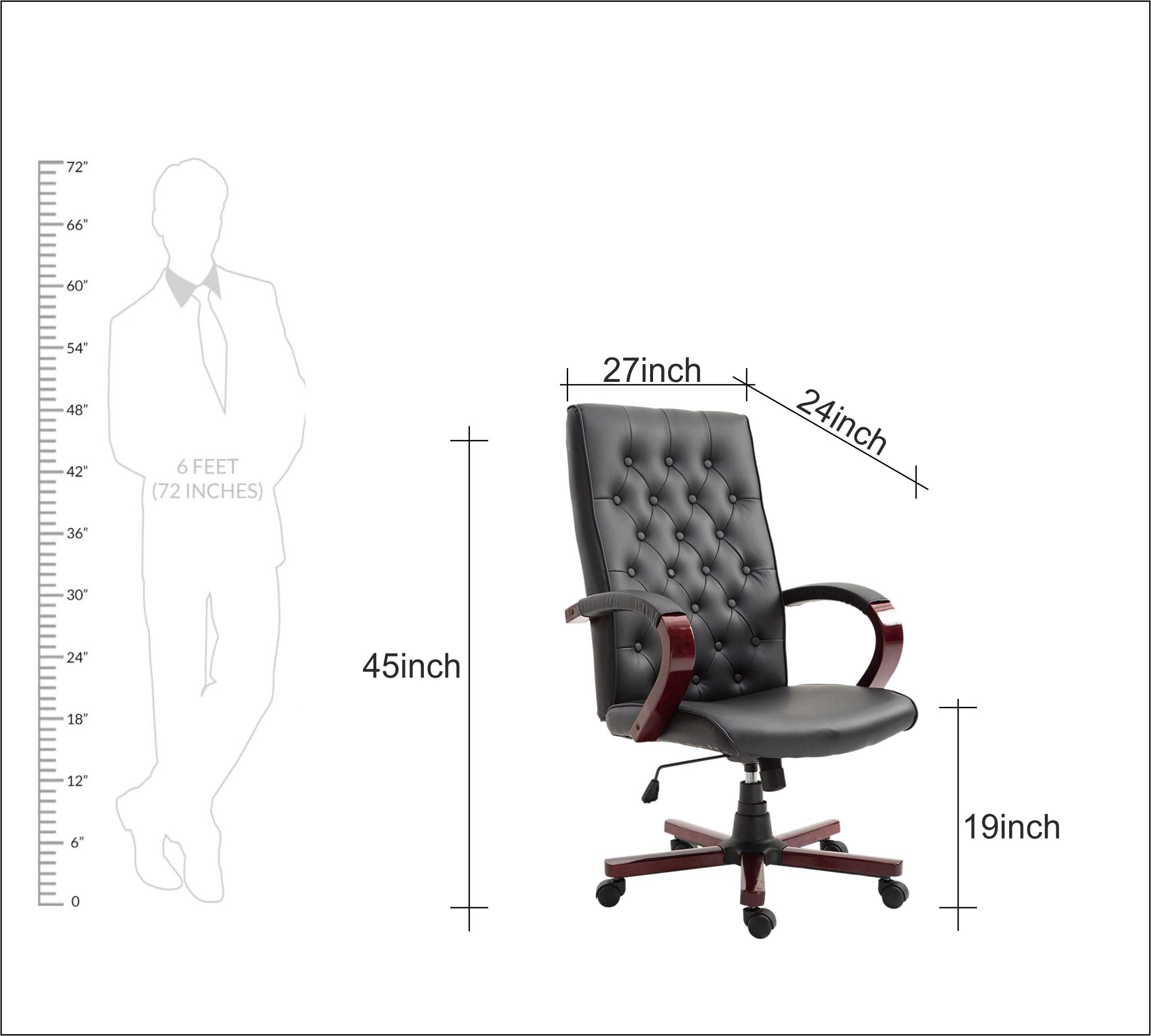 High Back Director Chair Wooden Base