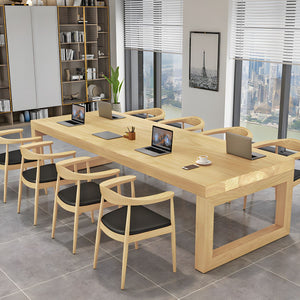 Solid Wood Meeting Table Modern Rectangular Office Table made in Solid Wood with Wooden Polish ( 7.2x2.6 Ft.)