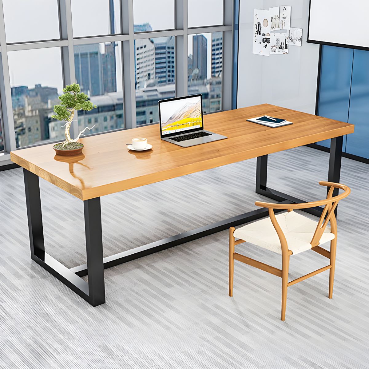 Meeting and Conference Home Office Table Rectangular Shaped Writing Desk ( 8x2.3 Ft. Only Table without Chair)