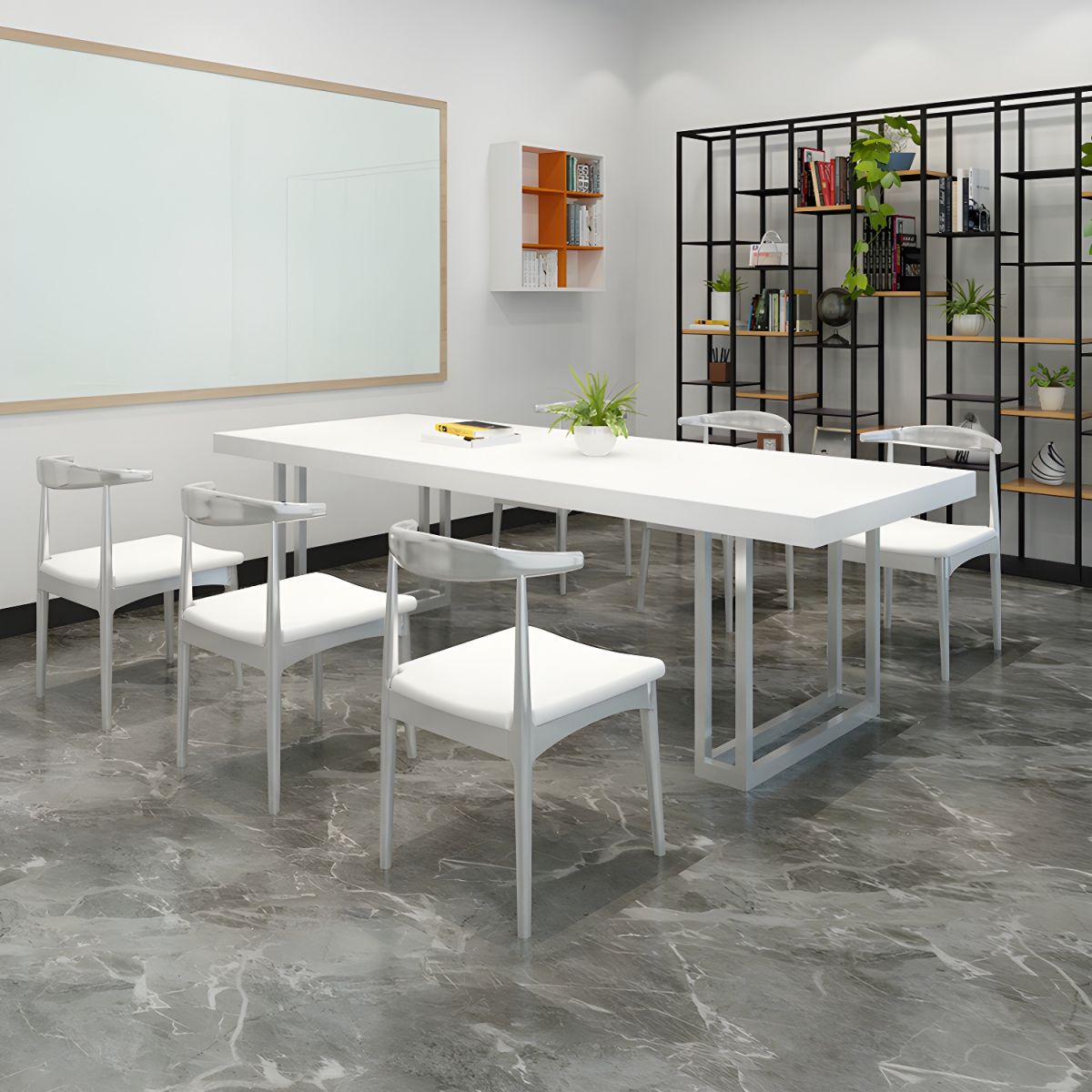 Conference and Meeting Room Office Table Sleek New Design Made in MDF with Laminate Base In SS Metal Legs ( 5.3x2.3 Ft.)