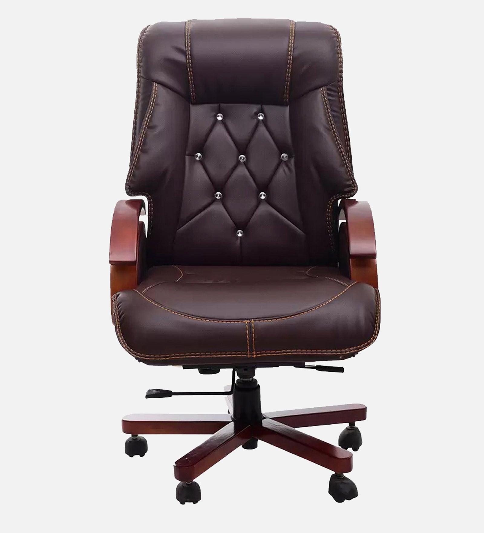 High Back Director Chair with Height Adjustable Wooden Base