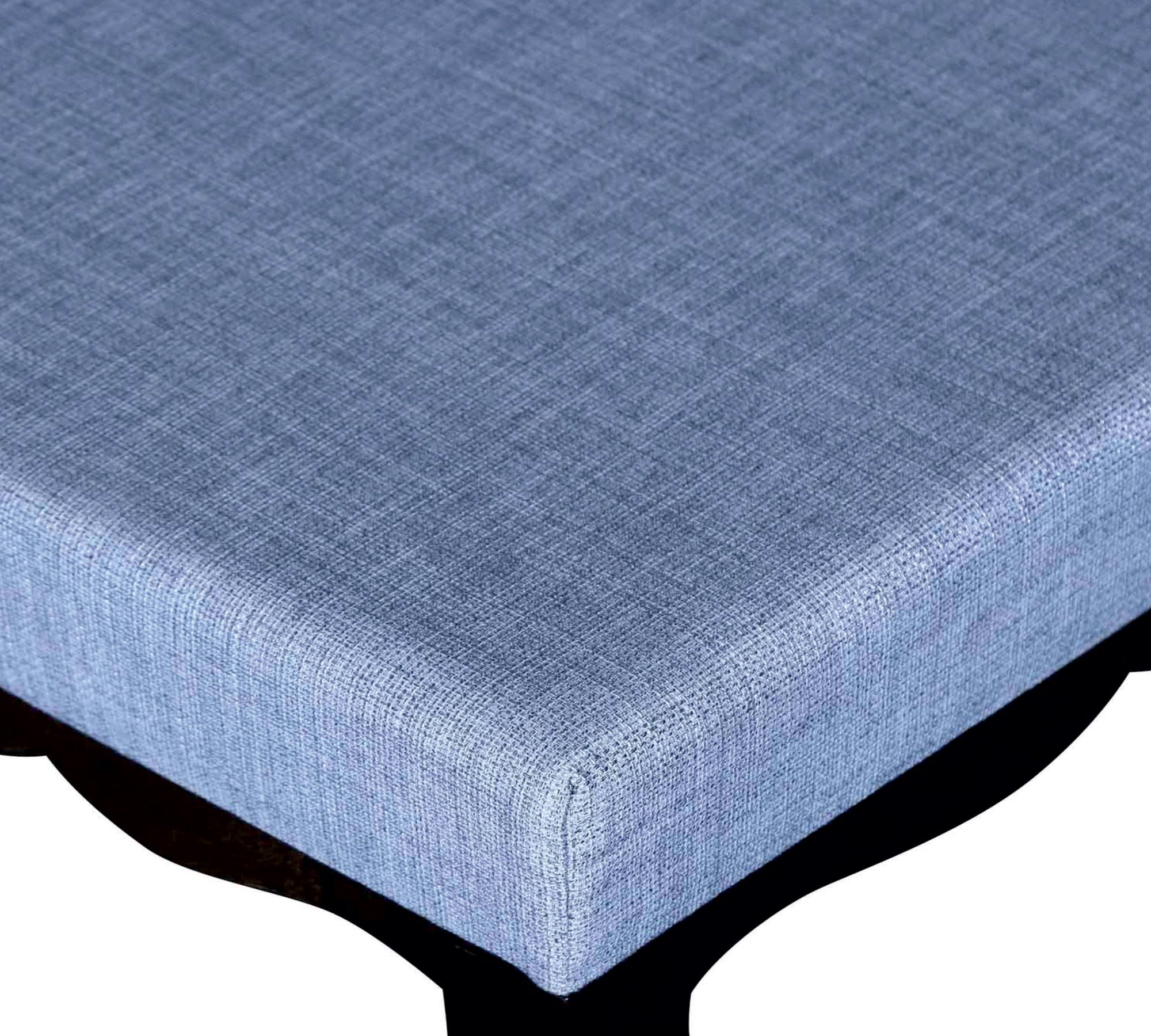 Ottoman with Wooden Legs Fully Cushioned Cotton Fabric