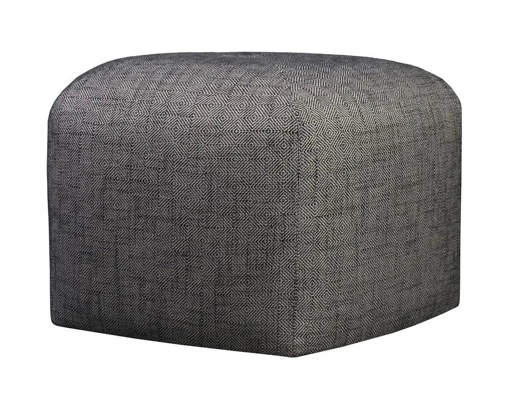 Ottoman in Pentagon Shape Structure Solid Wood & Fabric Upholstery