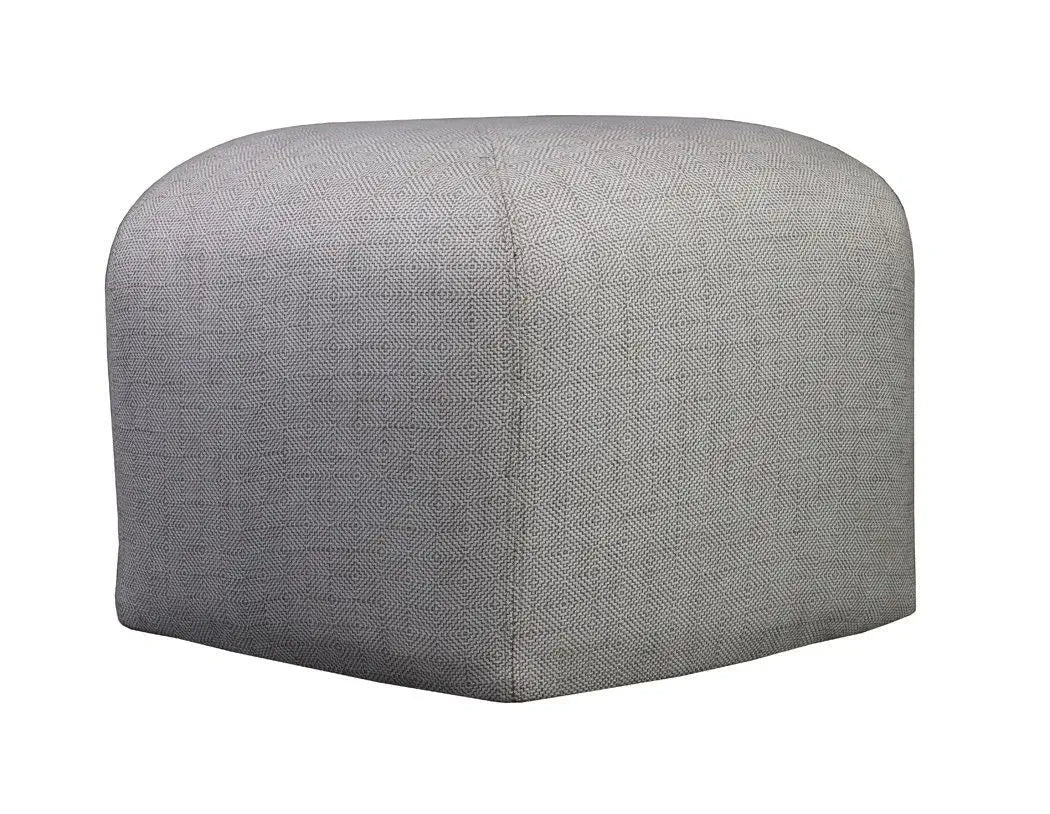 Ottoman in Pentagon Shape Structure Solid Wood & Fabric Upholstery