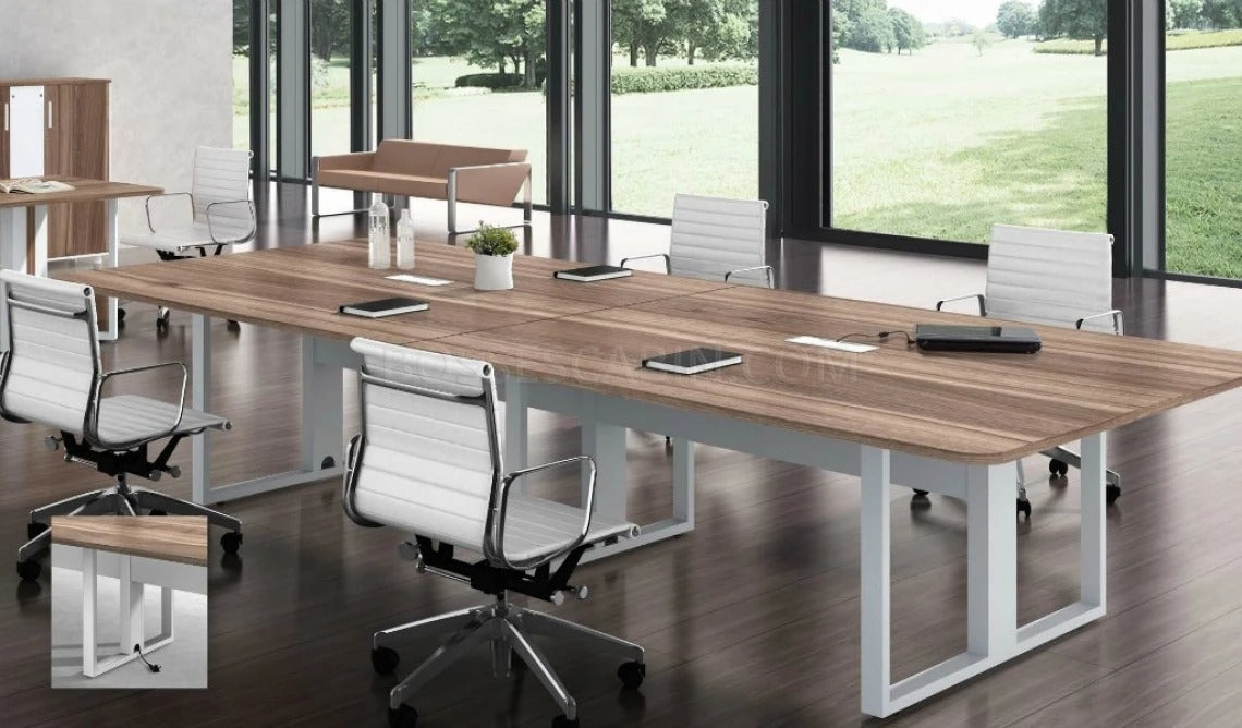 Conference Table for Office Furniture Made in Particle Board and Modern Design is Hand Crafting and Table -  Brown