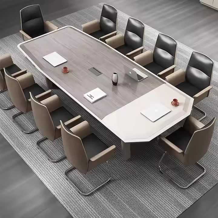 Conference Meeting for Office Table Luxury & Unique Design Made in Plywood with Veneer & Wire Manager Meeting Room Conference Table