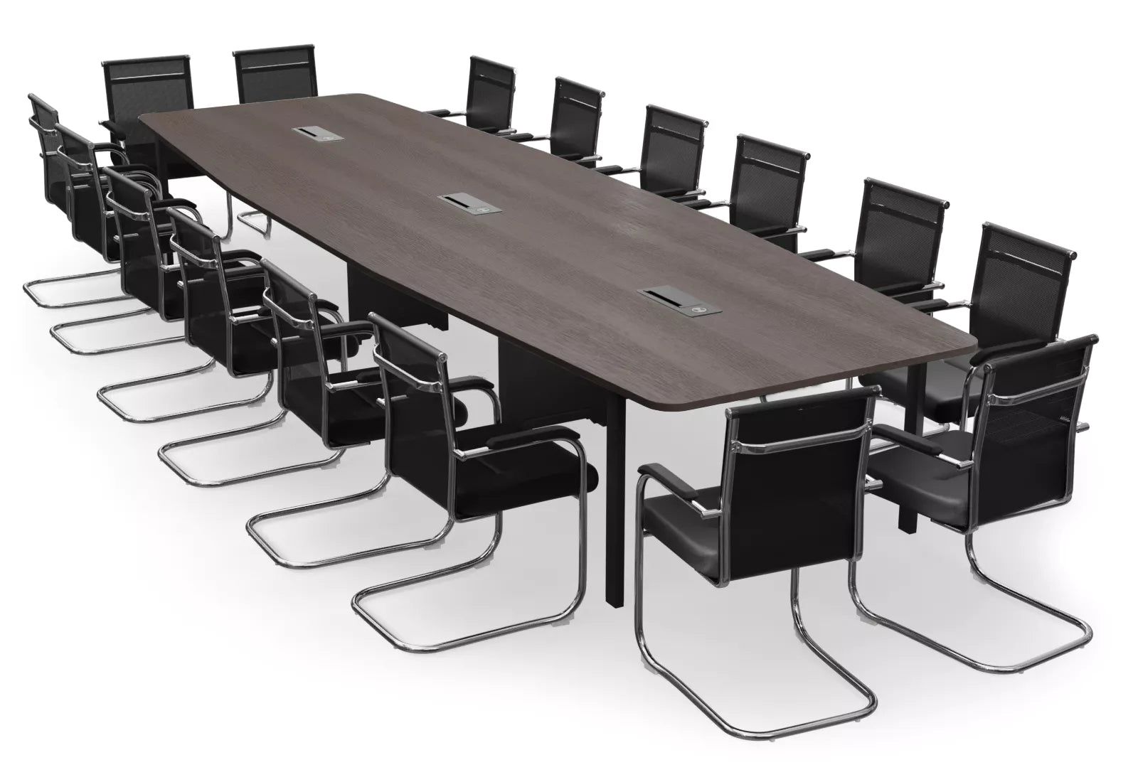 Meeting Table for Office Furniture High Quality & Modern Design Made in Particle Board/ MDF/Plywood with Metal Base 2 Wire Manager