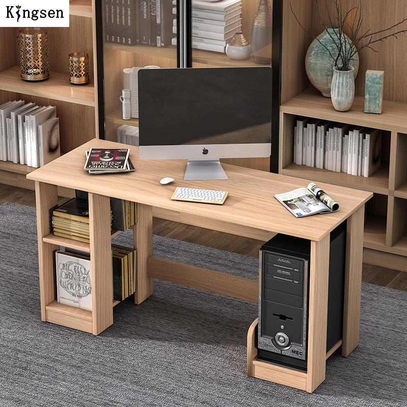 Office computer Table Made a  Pre-laminated particle Board CPU Space and Book Rack Brown