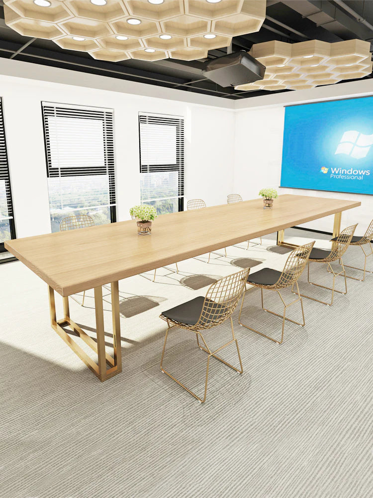 Conference Meeting for Office Table Made in Particle Board with Laminate and MS Metal Legs Base Modern Design and Luxury Look and Premium Quality