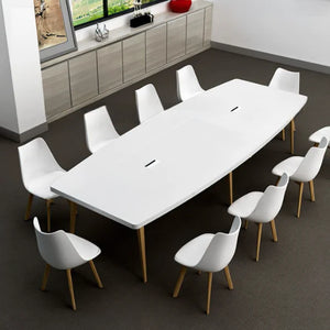 Conference Table for Office Furniture Modern Design Made in Particle Board with teak Legs Base