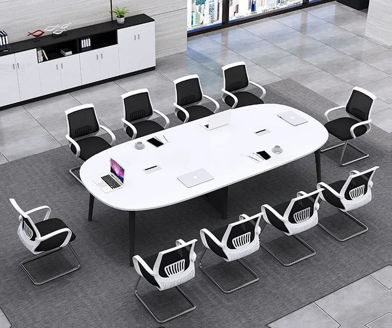 Conference Meeting Table Oval Shape Design for Office Furniture Modern Look and Premium Quality Material