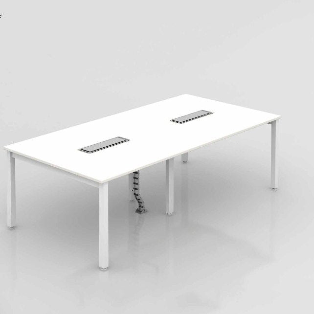 Meeting Table for Office Furniture Made in Particle/MDF/Plywood with Metal Legs and 2 Wire Manager Conference Table