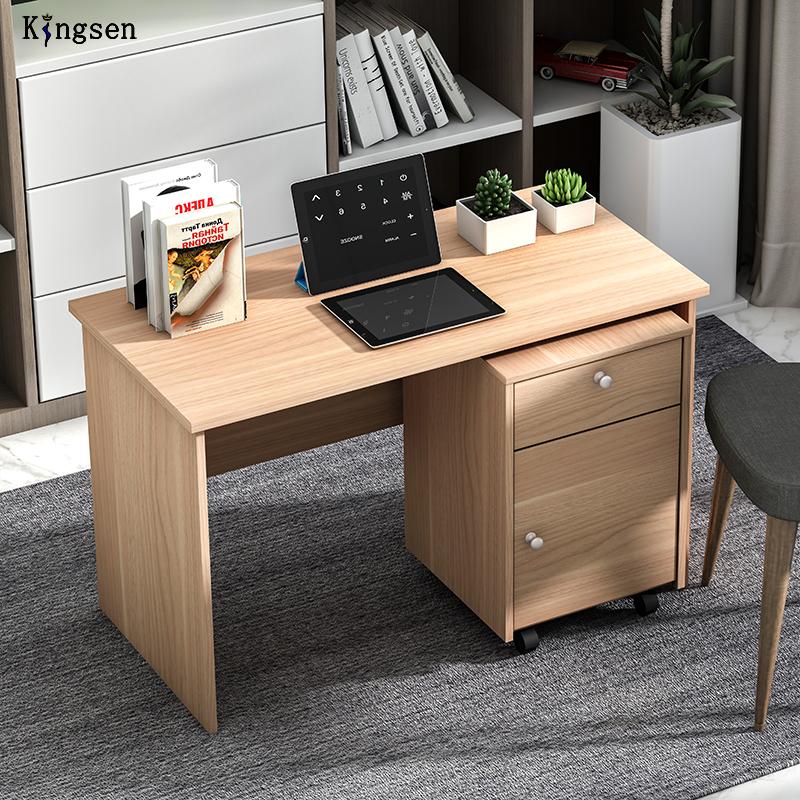 Office desk and Computer Table and Pedestal 3 Drawer made in Engineered Wood - Beige