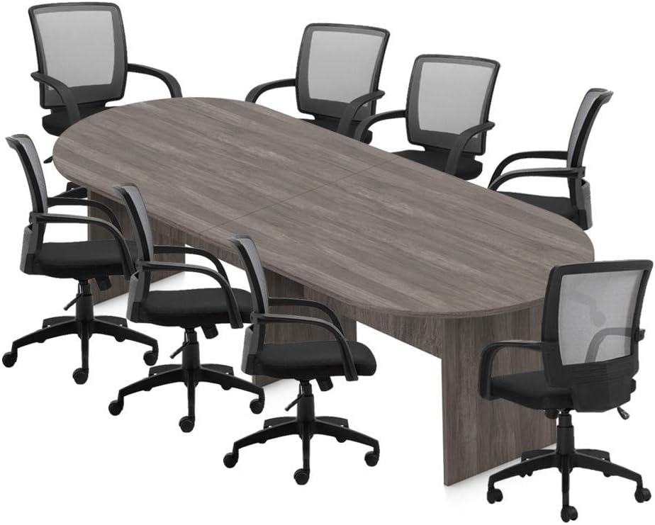 Conference Meeting Table made in MDF and High-Quality Scratch and Stain-Resistant Laminate Modern Rectangular Artisan Grey - 10 X 4 FT