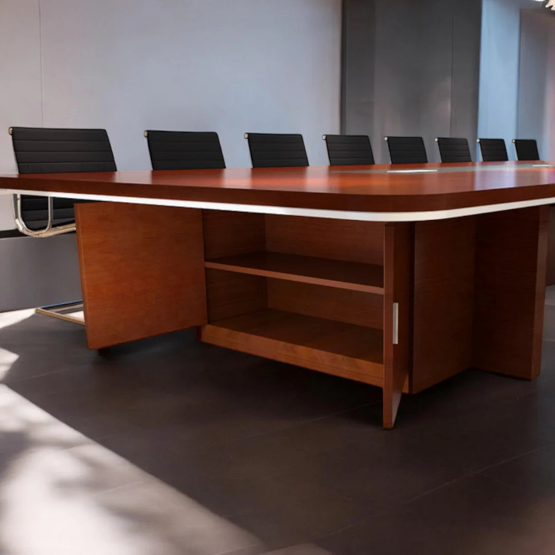 Conference Meeting Table for Office Furniture Modern Design Stylish & Functional and Wire Manager & Side Storage