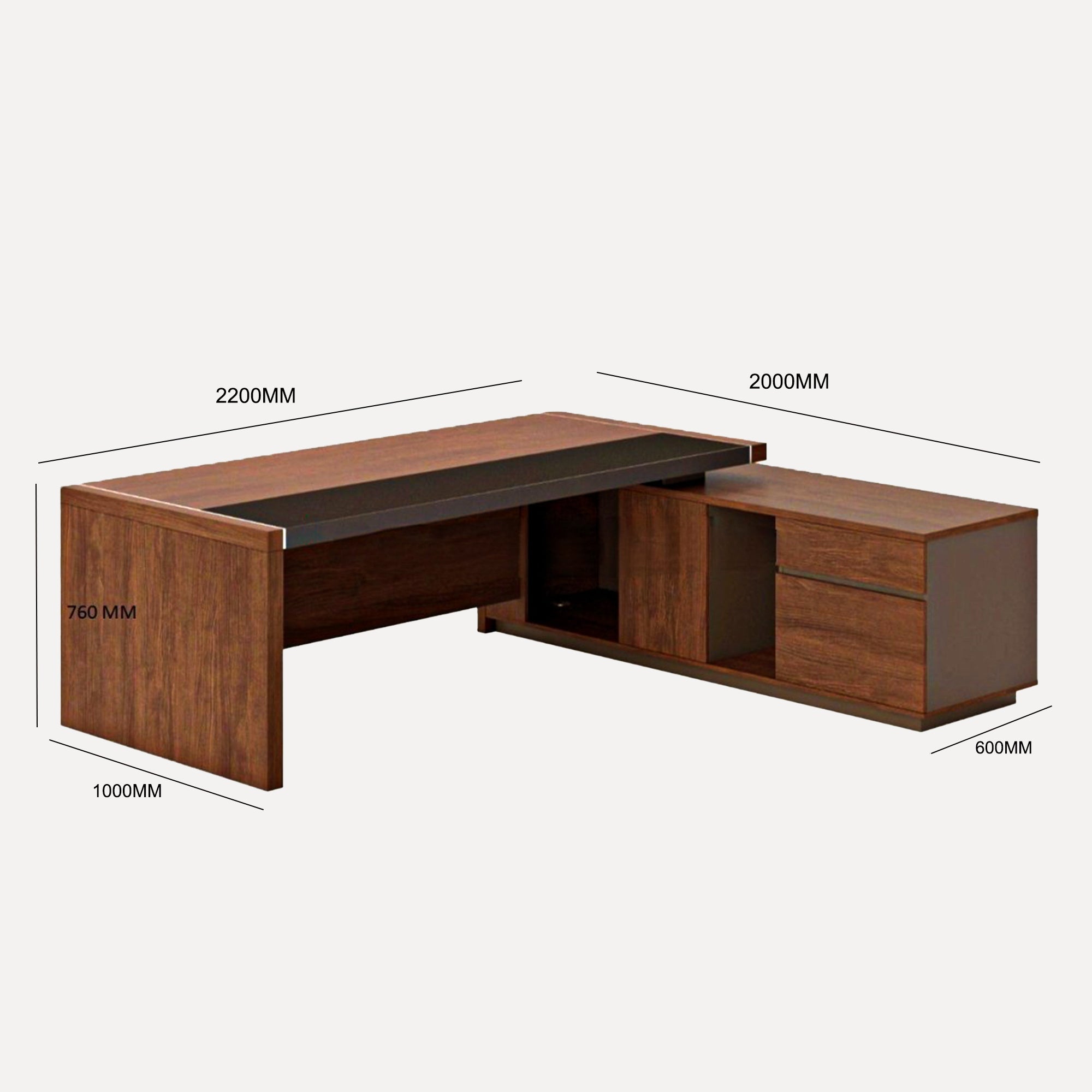 Director Table with 2 Drawer, Open Space And Openable Shutter