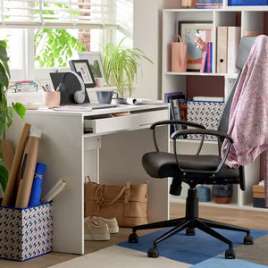 Office Computer Table Made In Particle Board and Two Easy Glide Drawers Give Plenty White Color