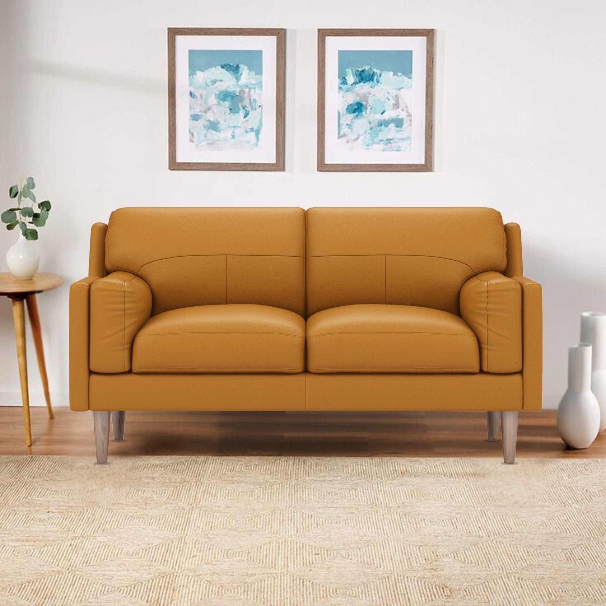 1, 2,3 and 4 Seater Leatherette Sofa with Wooden Legs