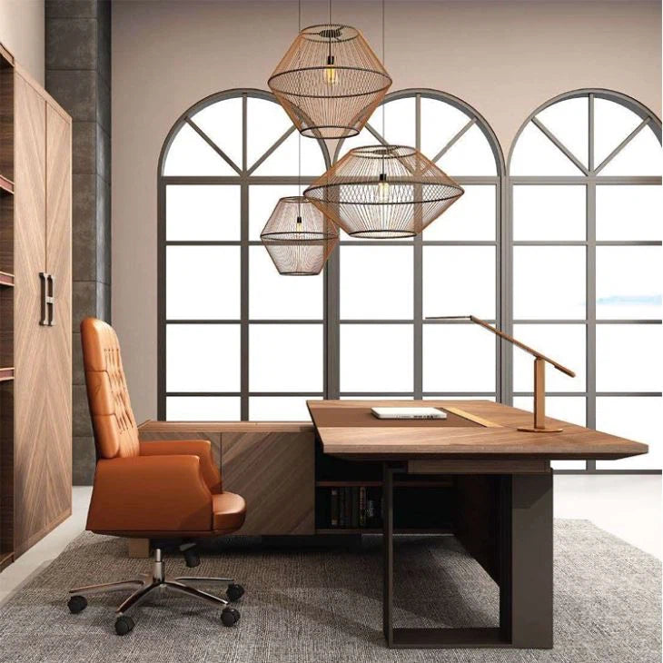 Director & Executive L Shape Luxury Office Table Modern Desk with Drawer and CPU Space & Stylish, Functional Workspace