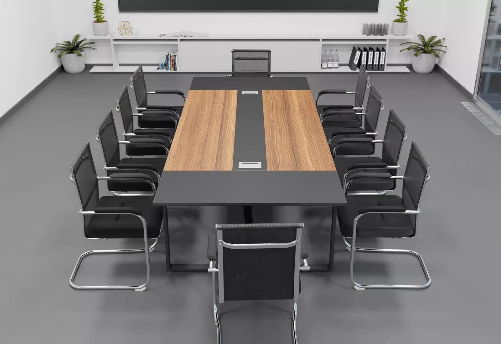 Meeting Table for Office Furniture Premium Quality & Modern Design Made in Particle Board/ MDF/Plywood with Metal Base 2 Wire Manager Conference Tables