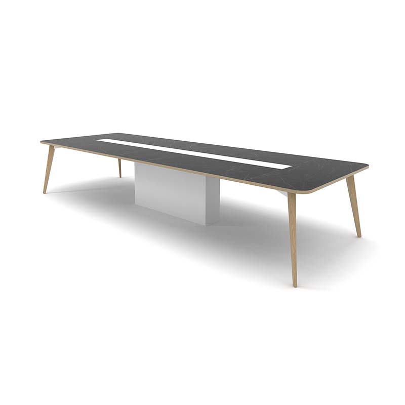 Conference and Meeting Office Room Table Sleek Design with 4 Legs Support Furniture Made in Plyboard with Laminate ( 14x5 Ft.)