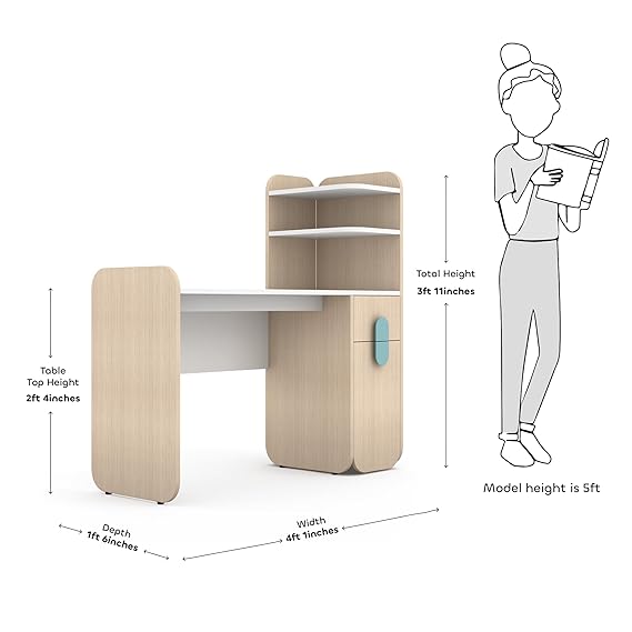 Office desk and Computer Table with 1 Drawer 2 Rack & Storage made in Engineered Wood