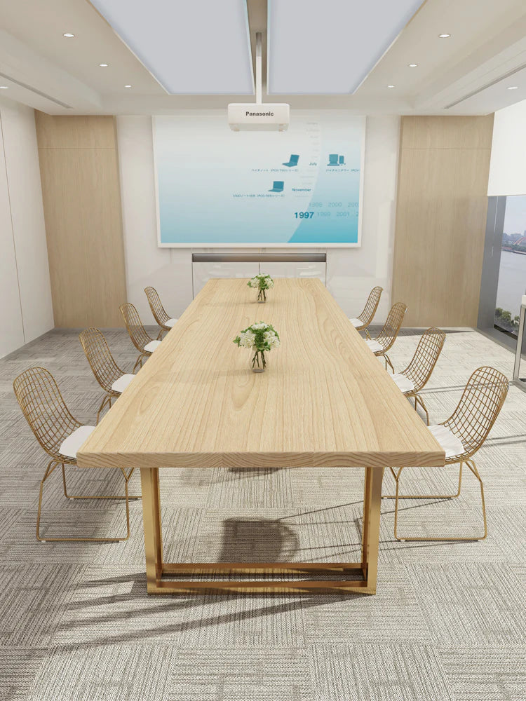 Conference Meeting for Office Table Made in Particle Board with Laminate and MS Metal Legs Base Modern Design and Luxury Look and Premium Quality