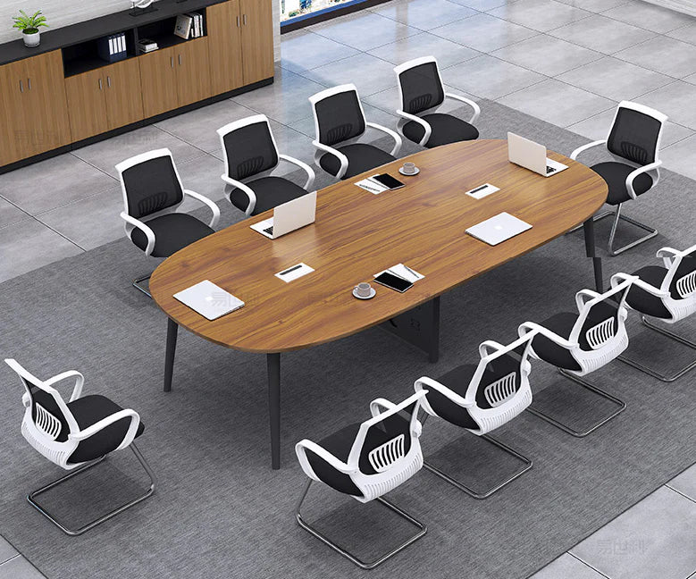 Conference Meeting Table Oval Shape Design for Office Furniture Modern Look and Premium Quality Material