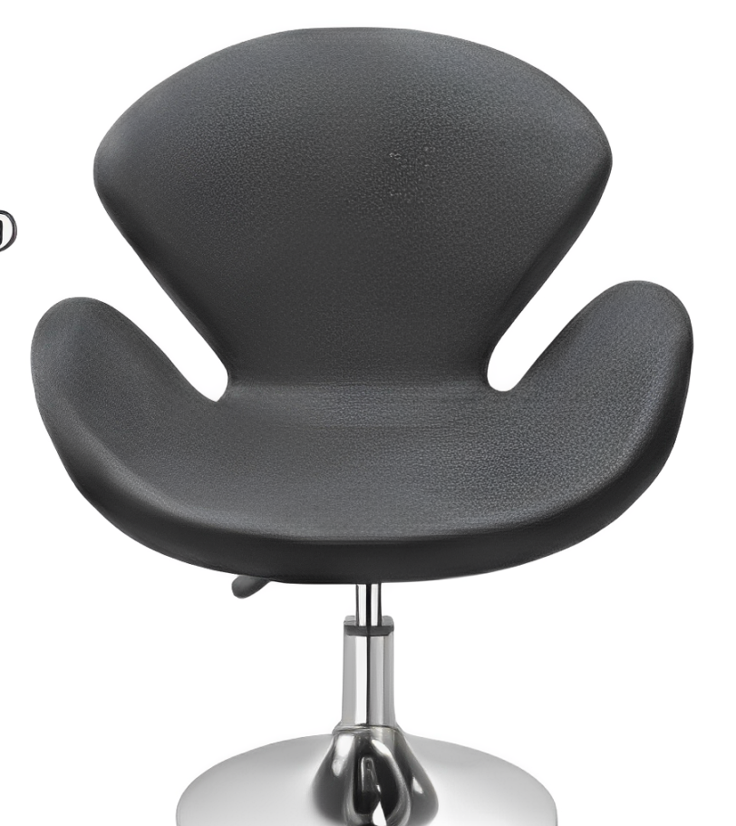 Swivel Lounge Chair With Leatherette Seat in Chrome Legs