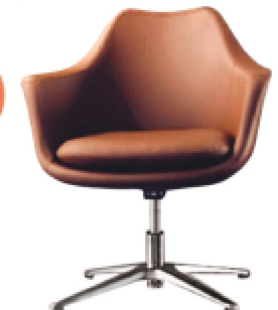 Swivel Lounge Chair With Leatherette Seat in Chrome Legs