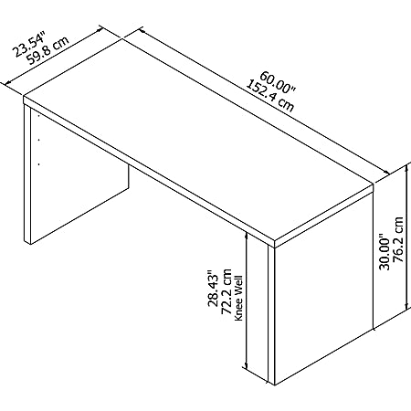 Office Computer and study table made in Pre-laminated board With wire manager and Charcoal Maple