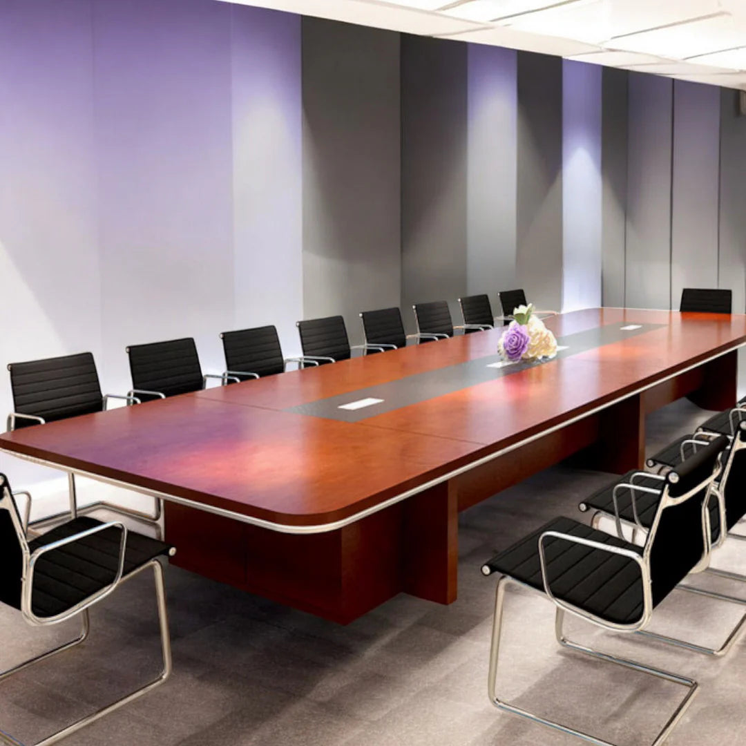 Conference Meeting Table for Office Furniture Modern Design Stylish & Functional and Wire Manager & Side Storage