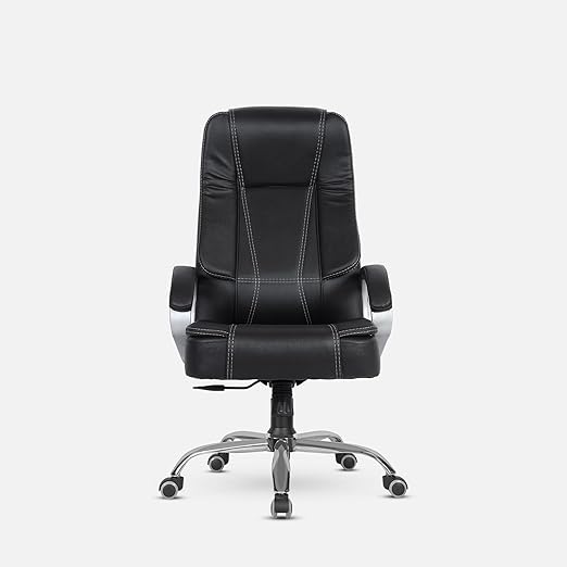 Home & Office  High Back Leatherette Chair | Director Chair | Office Chair | Ergonomic Executive Boss Chair with Spacious Cushioned Seat | Heavy Duty Metal Base