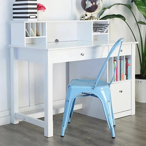 Home and Office Computer table made a Particle Board with Drawer and Book Self - White color