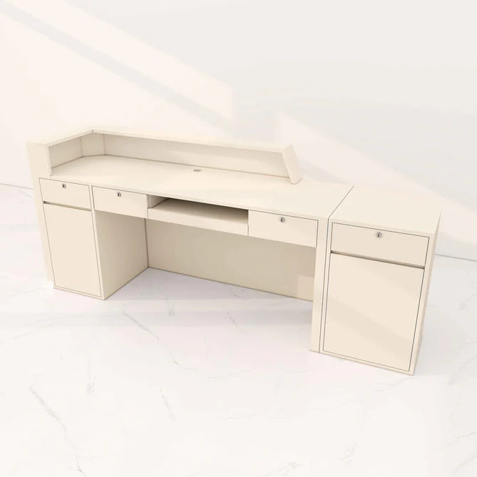 Reception Table for Office Luxury Modern Round Custom Counter Stylish, Functional Made in MDF with Versatile Popular Choice as a Beauty Looking Area