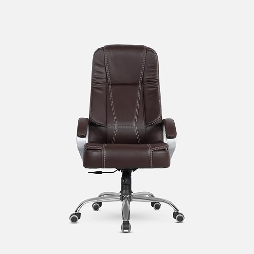 Home & Office  High Back Leatherette Chair | Director Chair | Office Chair | Ergonomic Executive Boss Chair with Spacious Cushioned Seat | Heavy Duty Metal Base