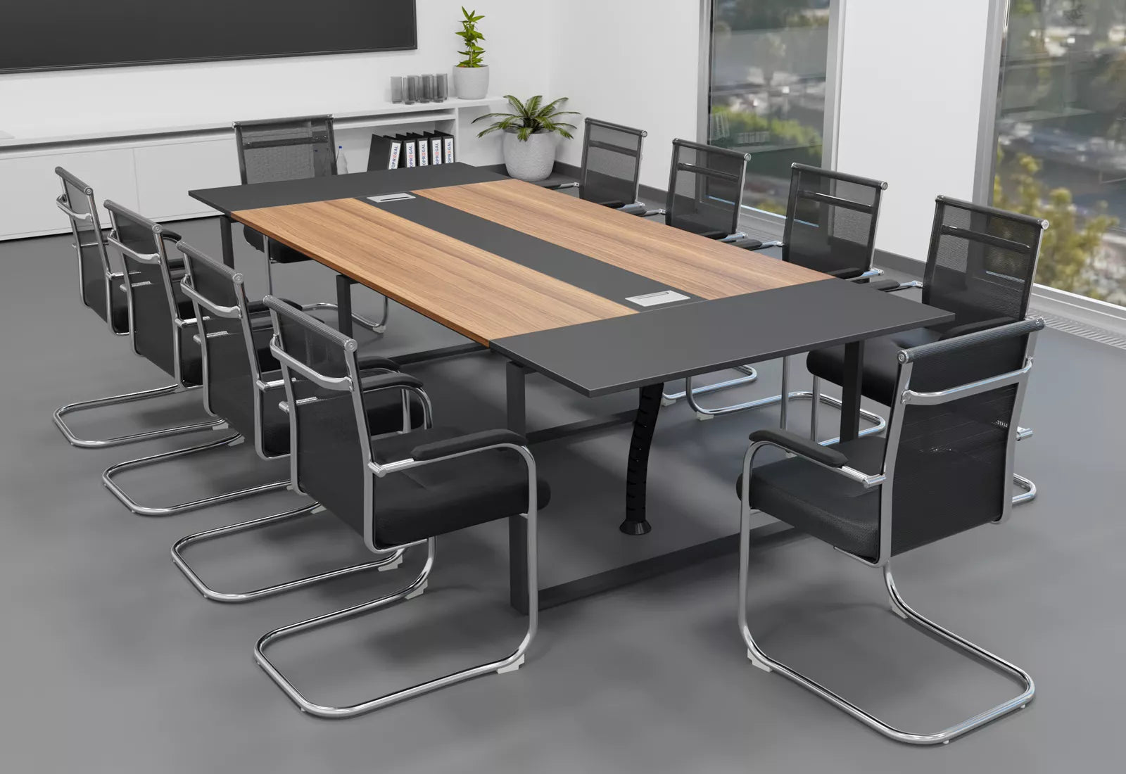 Meeting Table for Office Furniture Premium Quality & Modern Design Made in Particle Board/ MDF/Plywood with Metal Base 2 Wire Manager Conference Tables