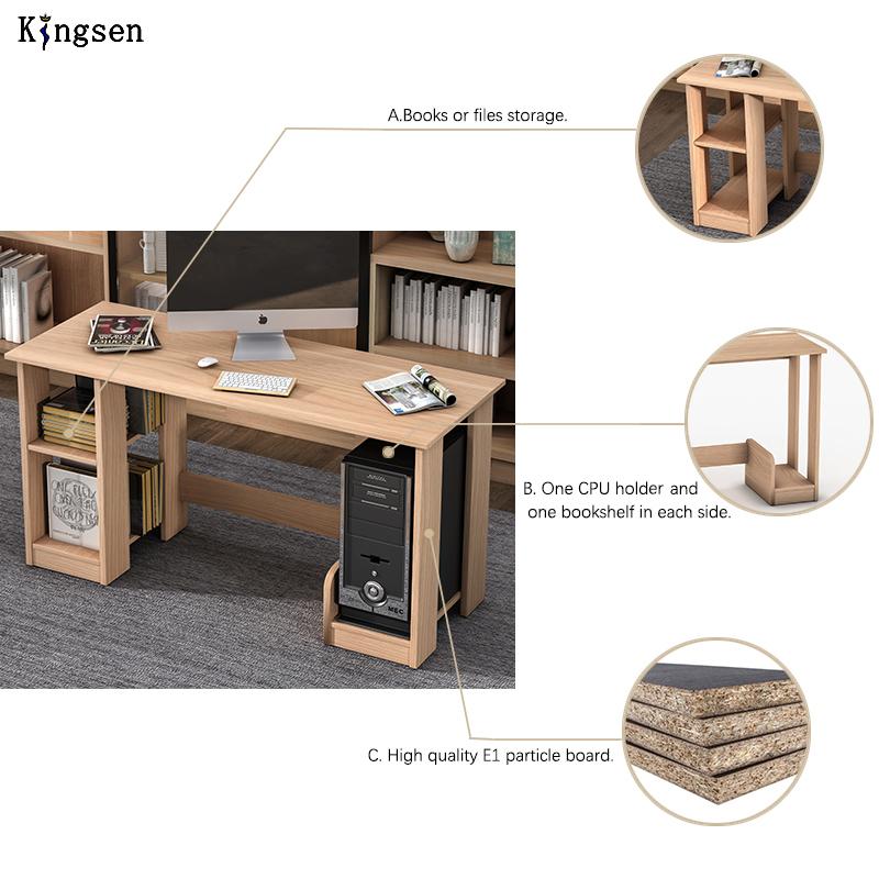 Office computer Table Made a  Pre-laminated particle Board CPU Space and Book Rack Brown