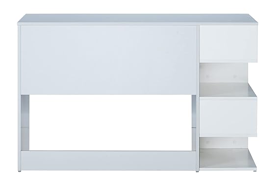 Office desk and Computer Table with Side Book Storage white color