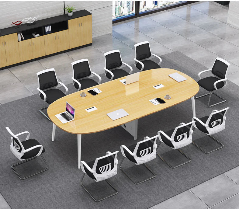 Conference Meeting Table Oval Shape Design for Office Furniture Modern Look and Premium Quality Material