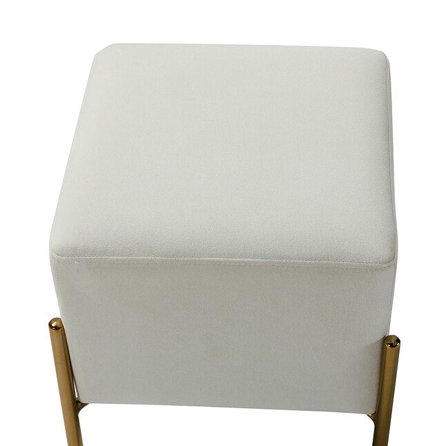 Pouffe Chair Fabric Upholstery & Metal Base