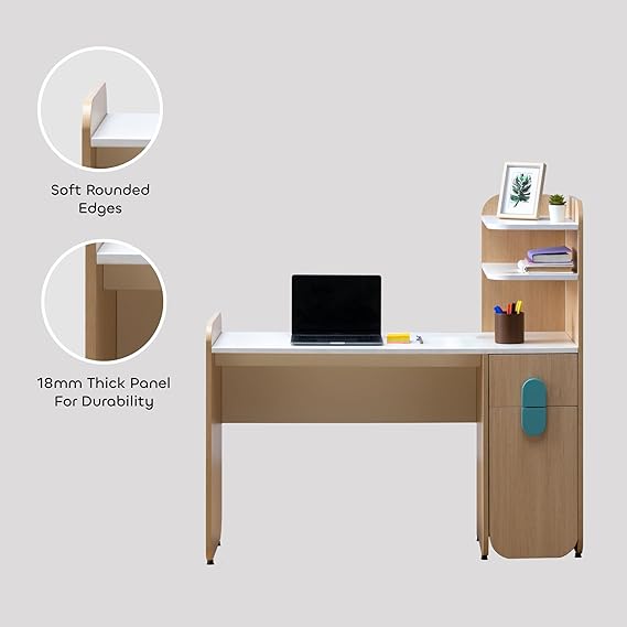 Office desk and Computer Table with 1 Drawer 2 Rack & Storage made in Engineered Wood